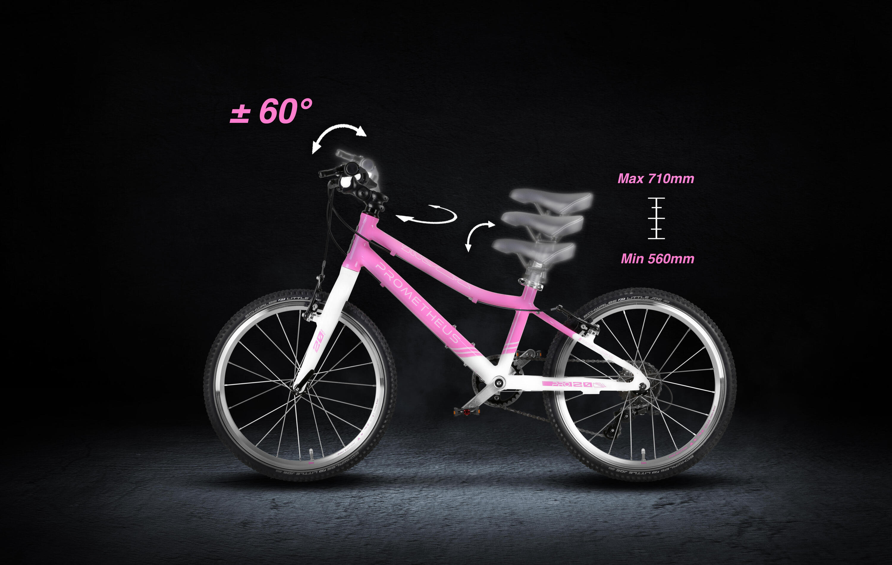 Kinderfahrrad 20 Zoll ab 6 Jahre Superleicht 7 Gang Fahrrad in Rosa Weiss 5/8