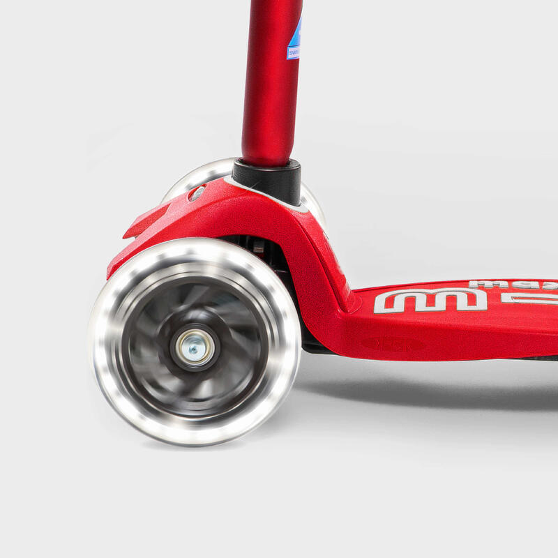 PATINETE CRIANÇA MICRO MAXI DELUXE LED ROJO DE 3 RUEDAS DESMONTABLE