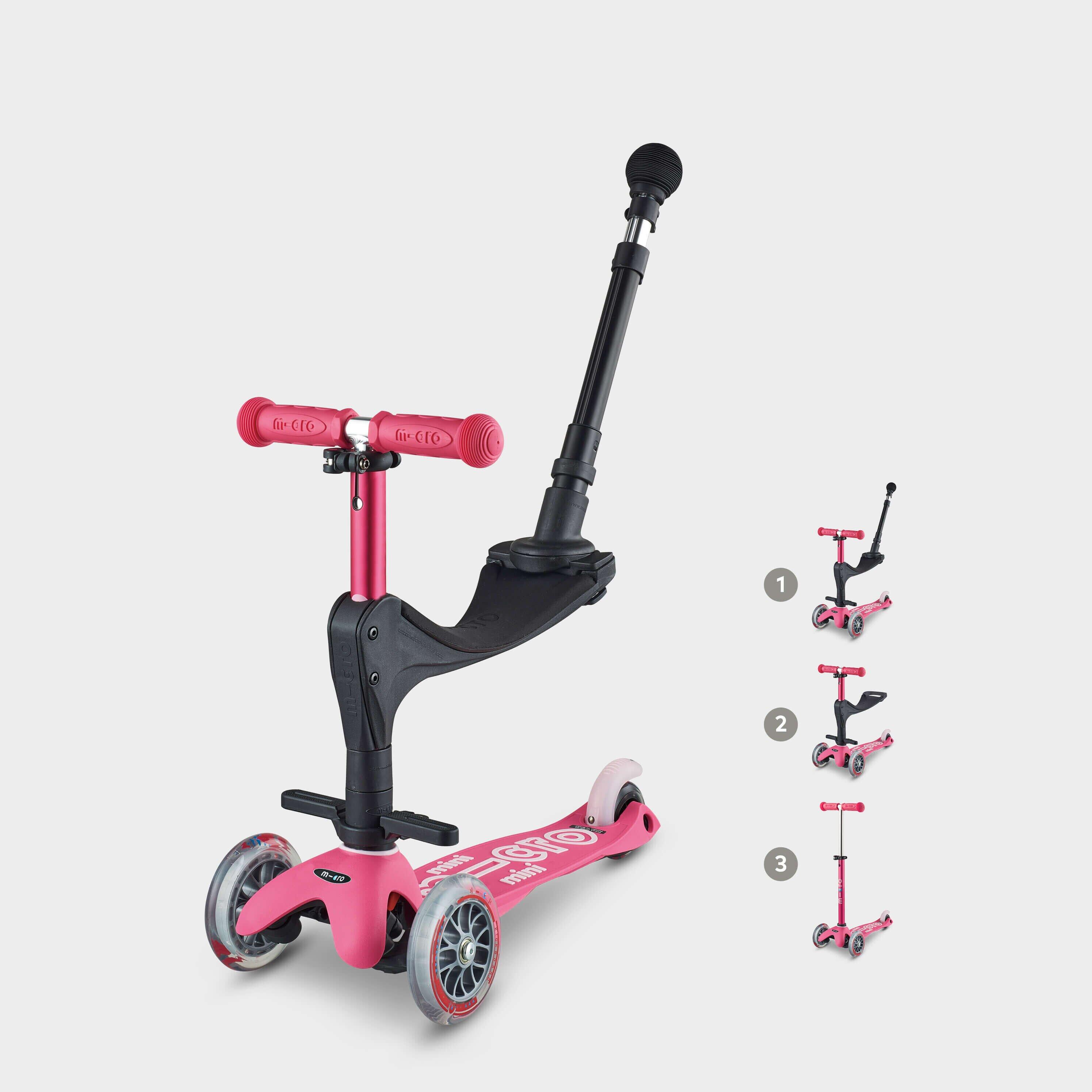 MICRO Mini Micro 3in1 Push Along Scooter: Pink