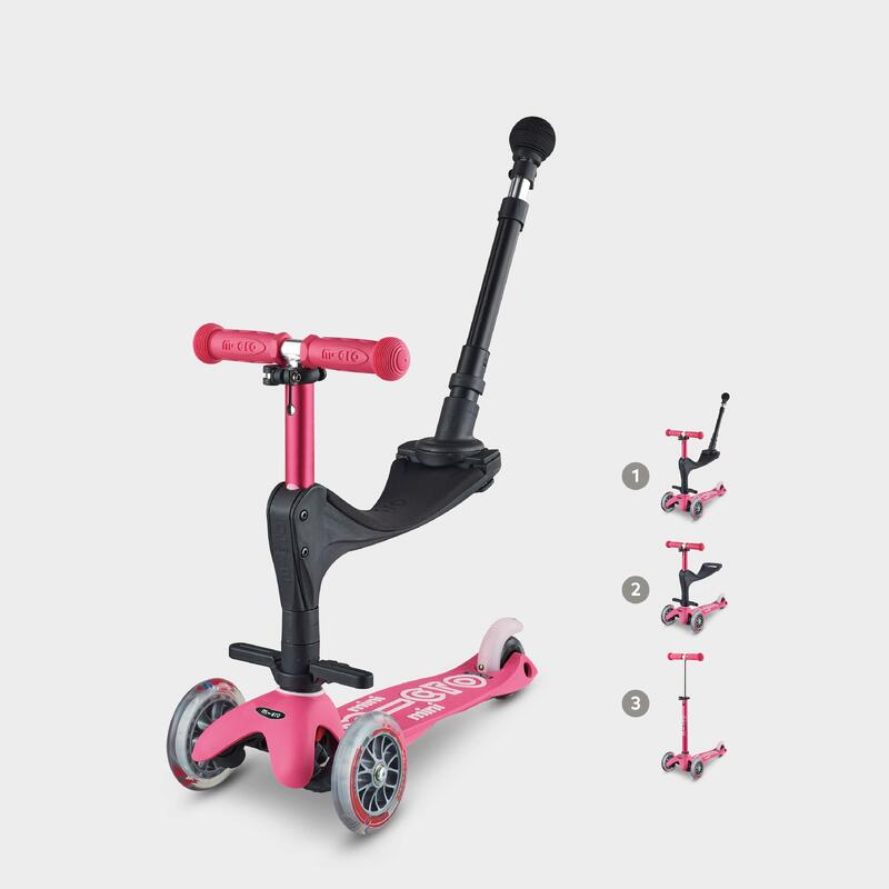 Trottinette évolutive 3 roues – Mini Micro 3en1 Deluxe + Rose