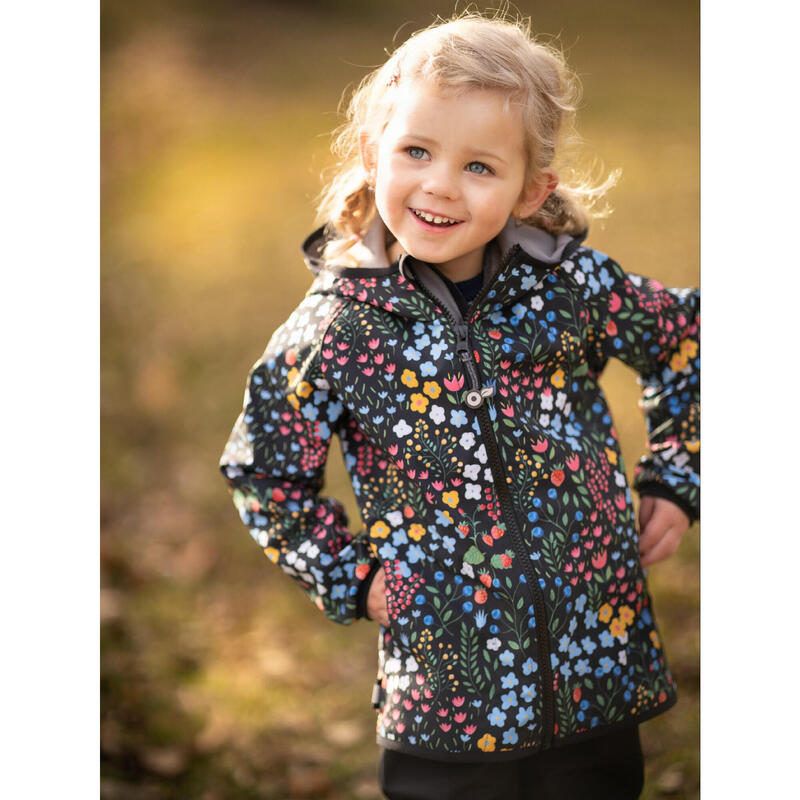 Dětská softshellová bunda s fleecem Basic, Černá, Zahrada
