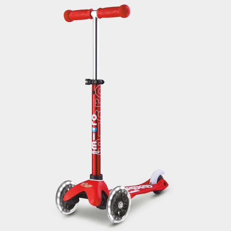 Trotinete Infantil Micro 3 Rodas Mini Deluxe LED Vermelho