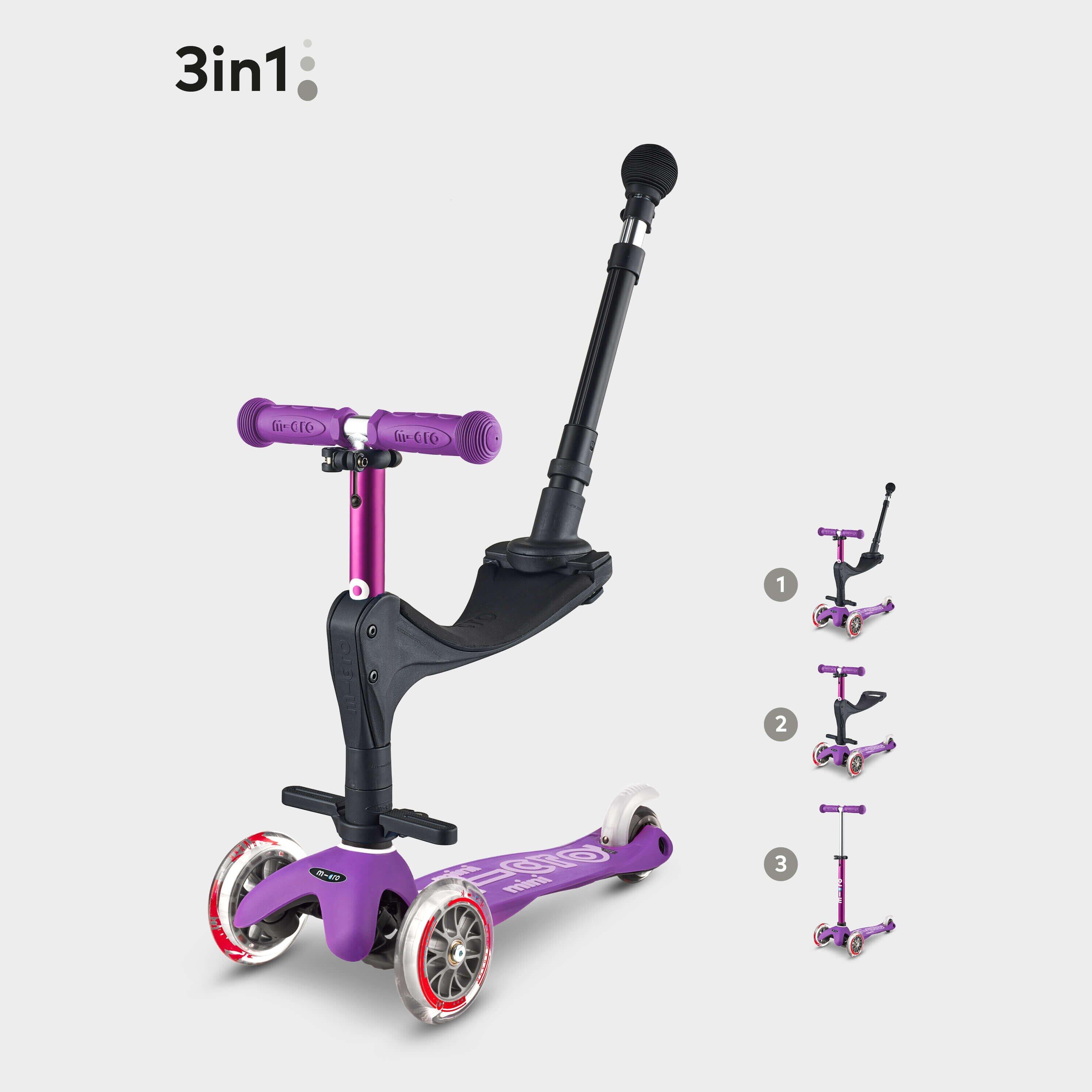 Mini 3in1 - Push Along Scooter: Purple 1/7