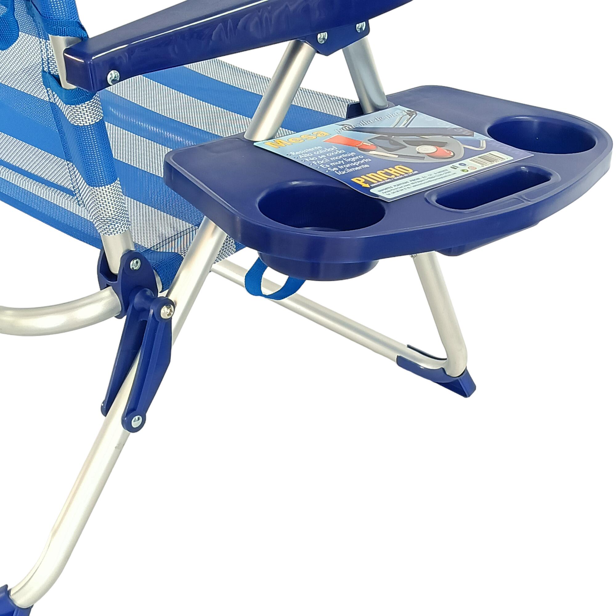 Silla de Playa Mochila Plegable, reclinable, 4 Pos., Altura Asiento 21 cm 5/6