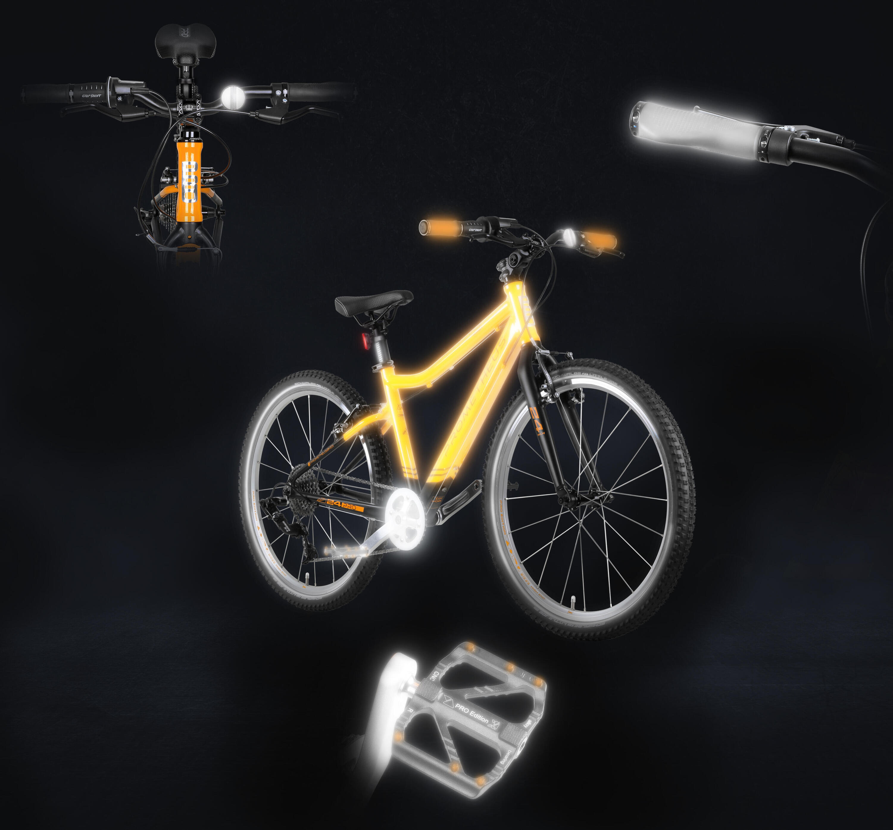 Kinderfiets 24 inch vanaf 7 jaar Superlicht 8 Versnellingen SRAM Oranje/Zwart 3/7