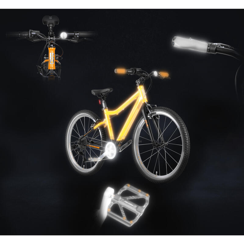Vélo Enfant 24 pouces dès 7 ans Ultra-léger 8 Vitesses SRAM Orange/Noir