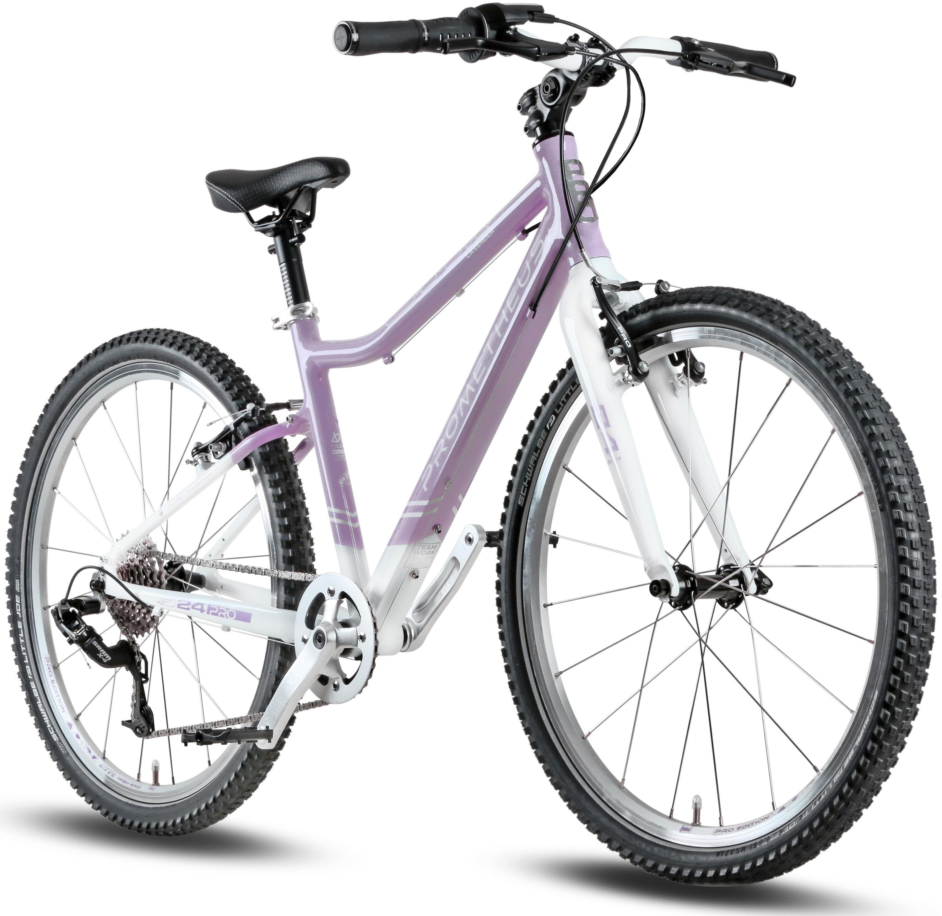 PROMETHEUS BICYCLES Kinderfahrrad 24 Zoll ab 7 Jahre Superleicht 8 Gang SRAM Fahrrad Violett Weiss
