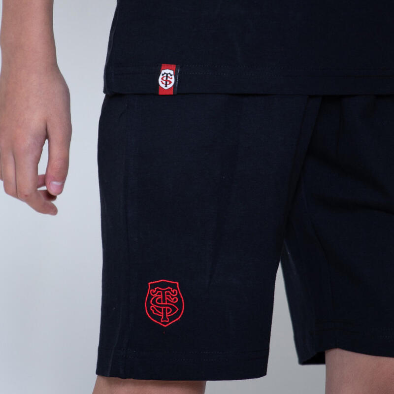 ENSEMBLE SHORT ET TSHIRT ENFANT STADE TOULOUSAIN DETENTE NOIR