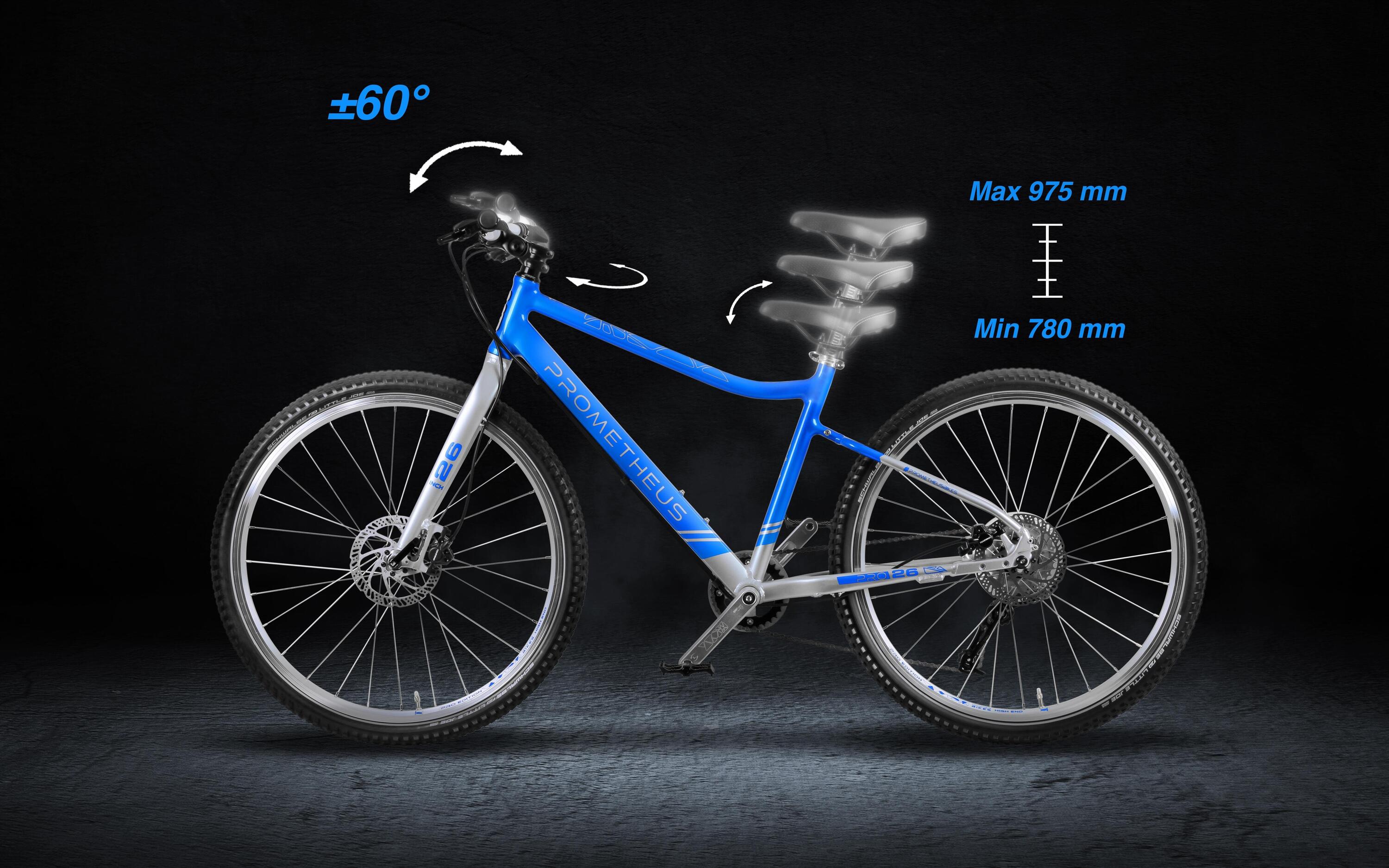 Kinderfahrrad 26 Zoll ab 10 Jahre Superleicht 9 Gang SRAM X5 Blau Silber 5/7