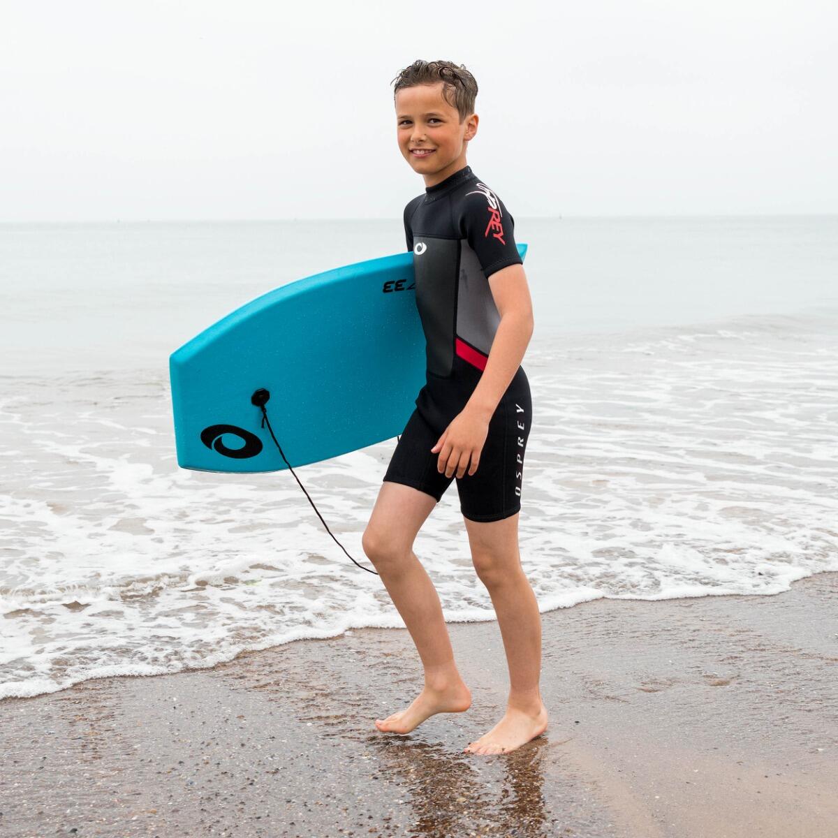 Osprey Kids Shorty Origin 3mm Wetsuit | Short Sleeve Wetsuit, Red 3/4