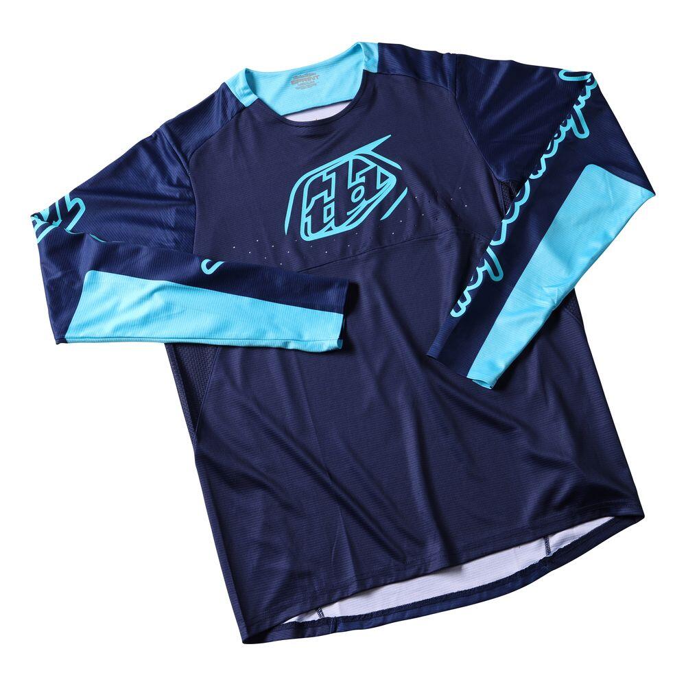 Atmungsaktives MTB-Trikot SPRINT mit langen Ärmeln Blau Herren 2/3