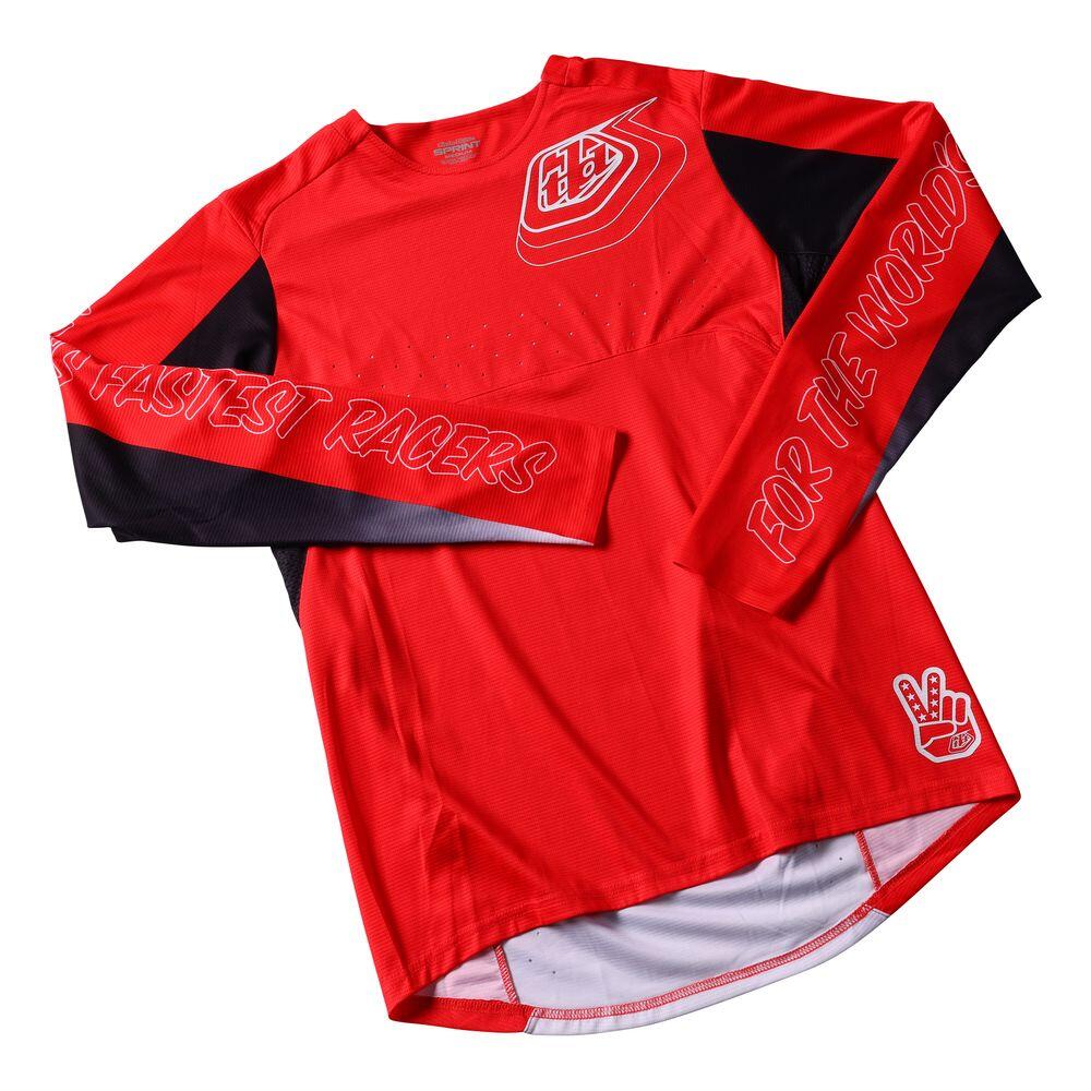 Maglia MTB SPRINT traspirante con maniche lunghe Rosso Uomo 2/3