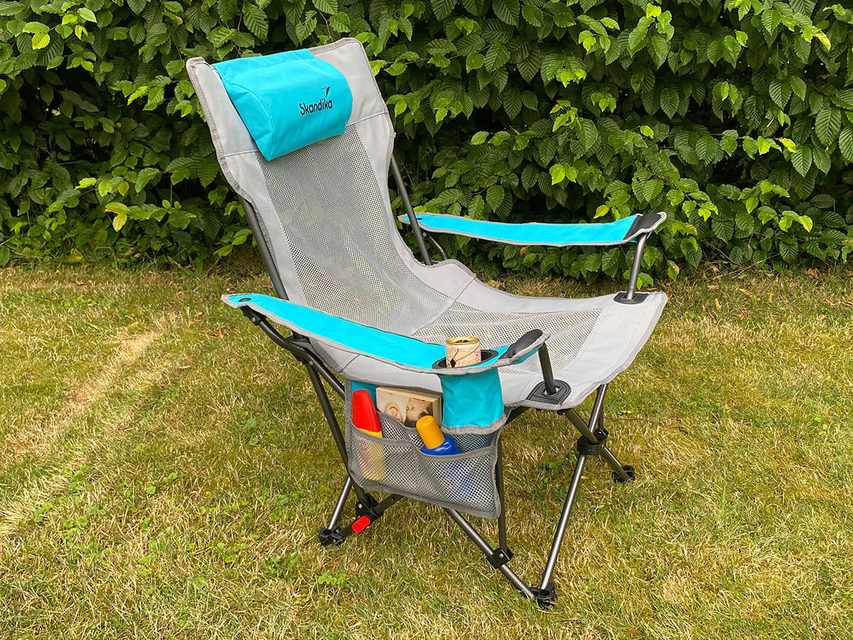 Silla de Camping Toras con Reposapiés Plegable Reclinable 4/7