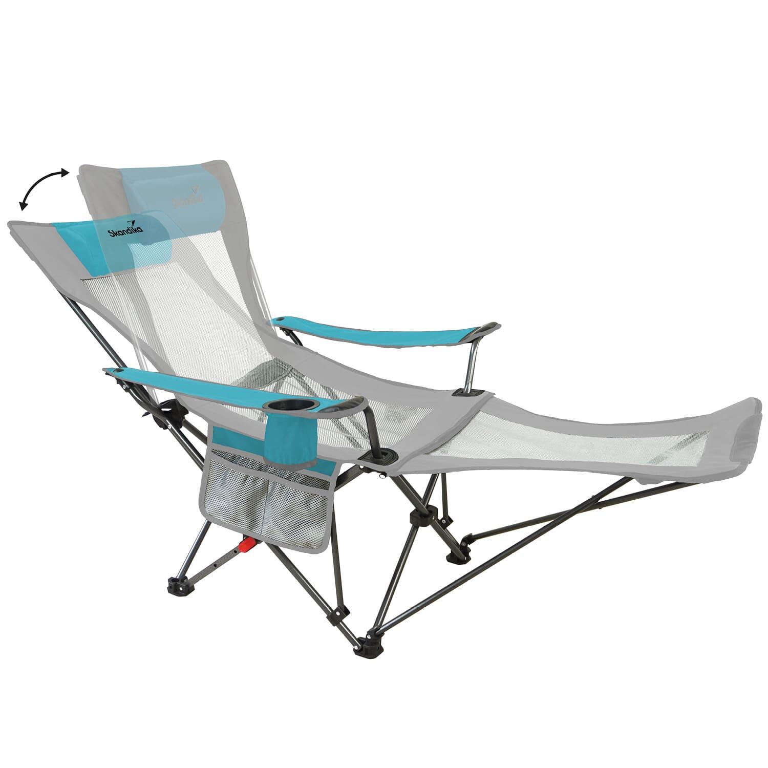 Skandika - Seconde Vie - Chaise Pliante Relax Toras - Avec Repose-pieds - Camping - Chaise - Gris - Taille Unique - Decathlon