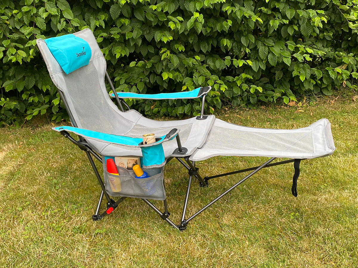 Silla de Camping Toras con Reposapiés Plegable Reclinable 2/7