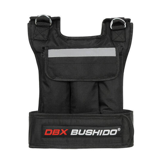 Gewichtstrainingsweste ungefüllt DBX Bushido 6 Taschen 20 kg