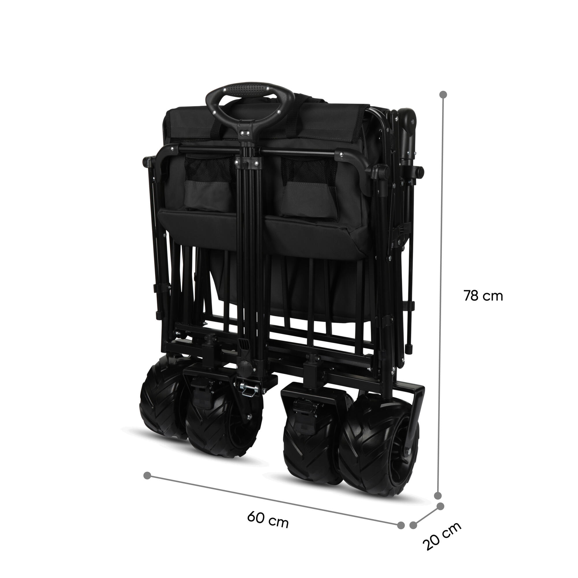Rockerz Outdoor - Bolderkar met dak - Opvouwbaar - XL inhoud - Kleur: Zwart 2/7