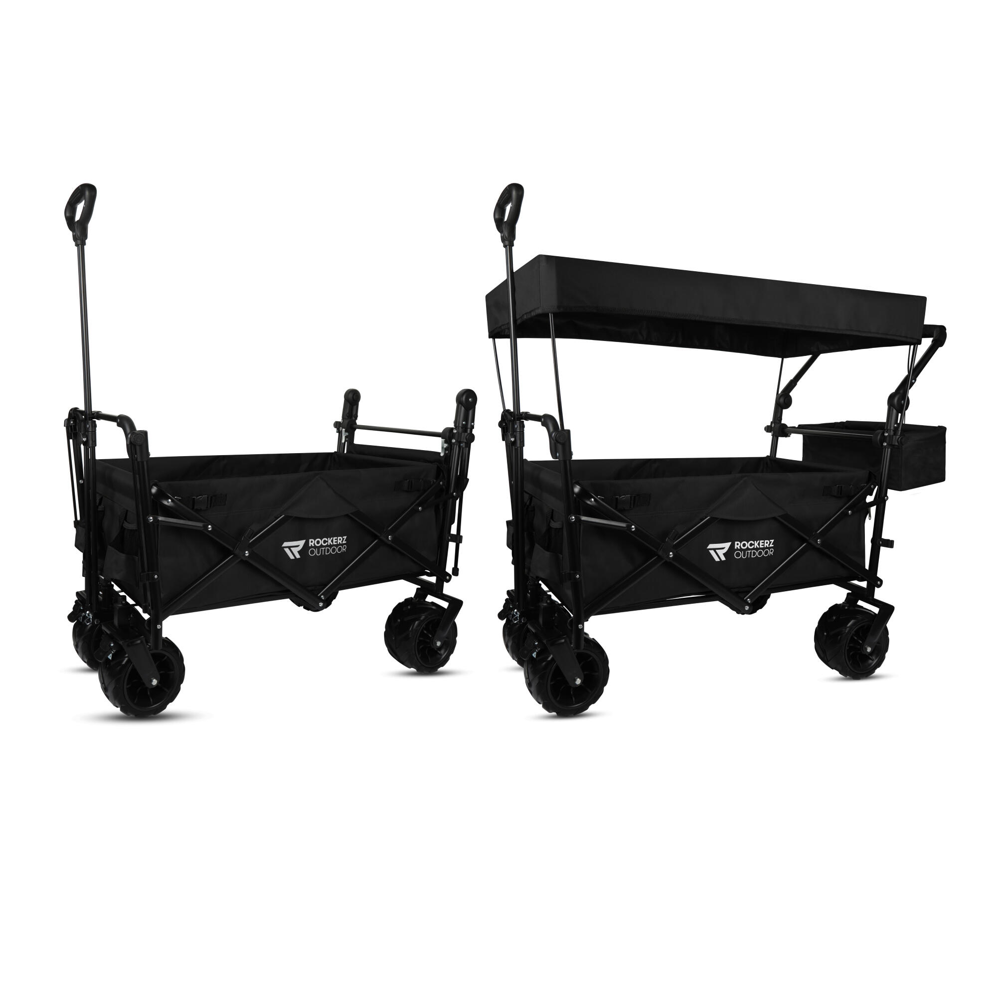 Rockerz Outdoor - Bolderkar met dak - Opvouwbaar - XL inhoud - Kleur: Zwart 5/7