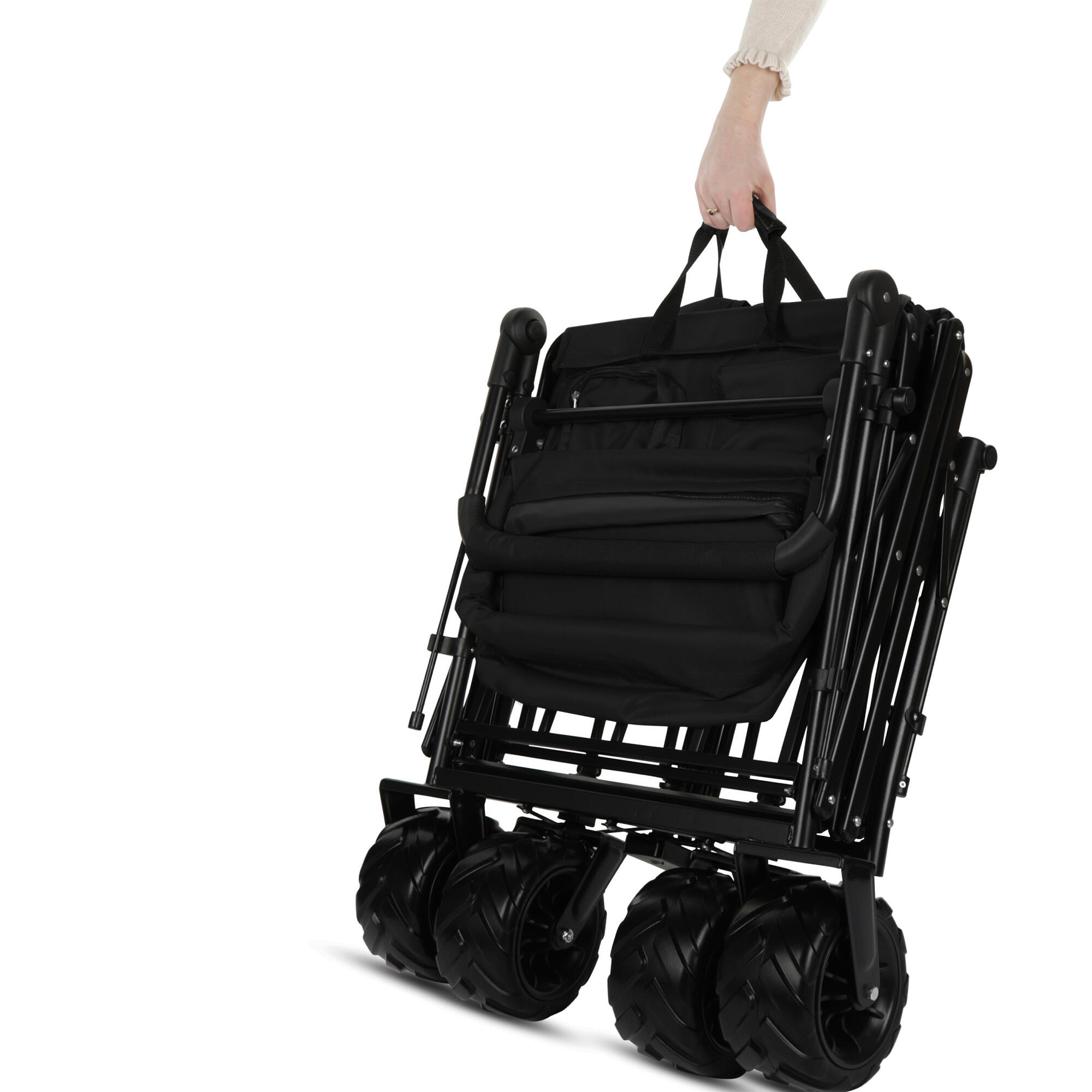 Rockerz Outdoor - Bolderkar met dak - Opvouwbaar - XL inhoud - Kleur: Zwart 4/7