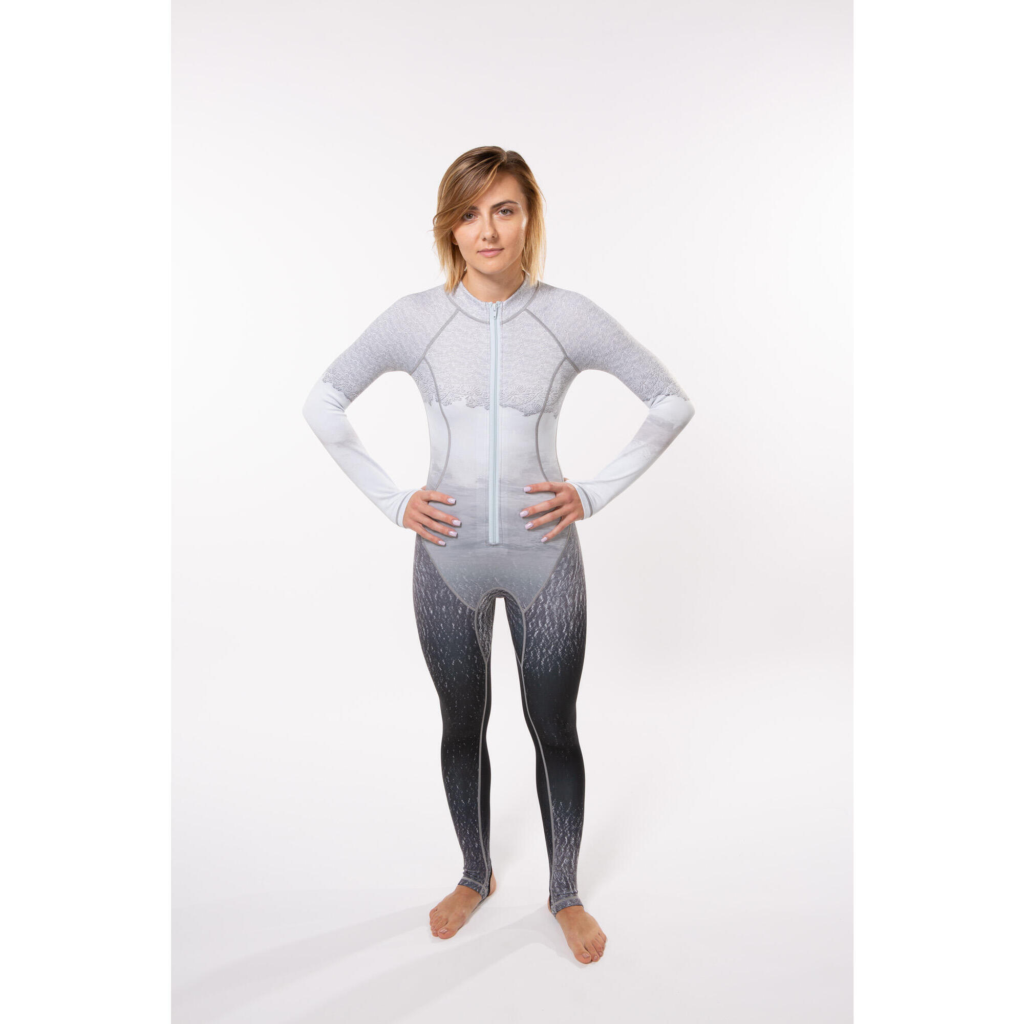Mermaid Protector - #neoprenefree Body Skin Wetsuit Ocean Dna "sea Foam" - Combinaison Néoprène - Blanc|gris - Moyen - Decathlon