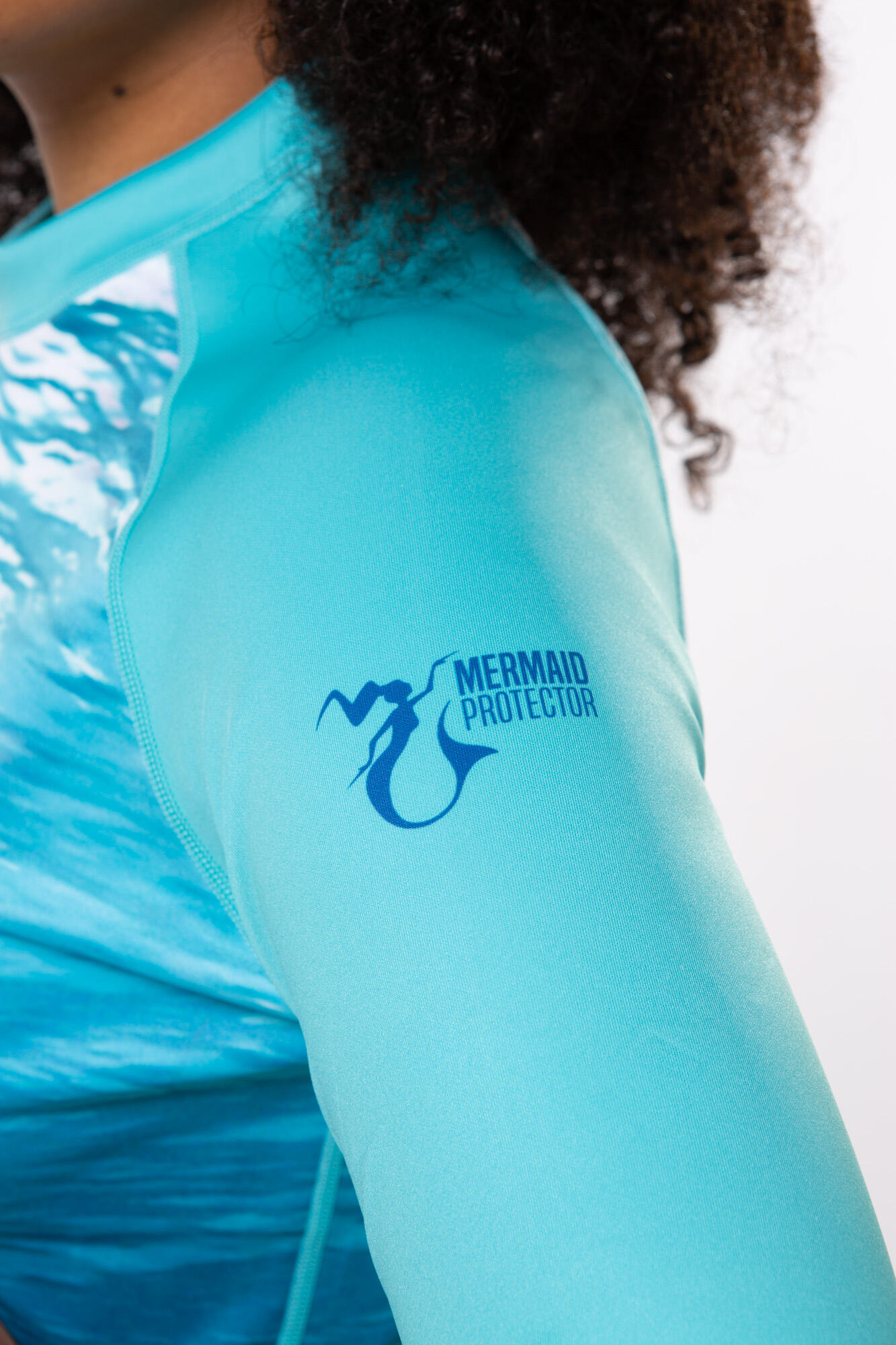 Mermaid Protector Rashguard  "OCEAN DNA" Turkoois 3/6