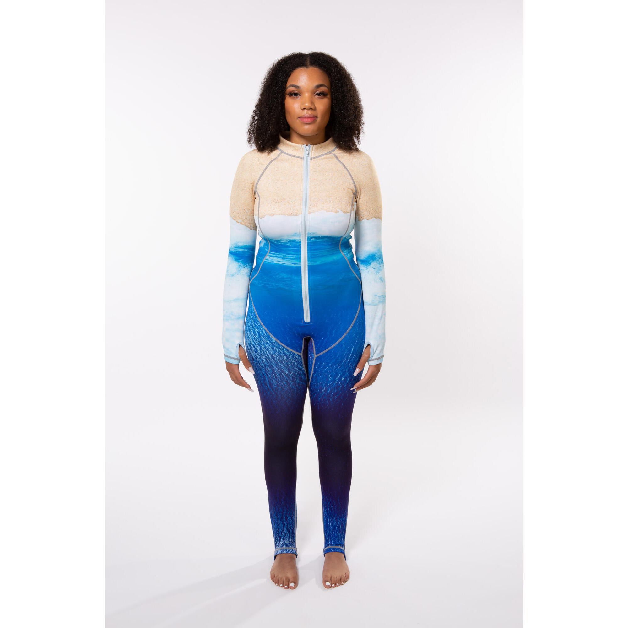 Mermaid Protector - #neoprenefree Body Skin Wetsuit Ocean Dna "the Birth Of Venus" - Combinaison Néoprène - Blanc|bleu|jaune - Moyen - Decathlon