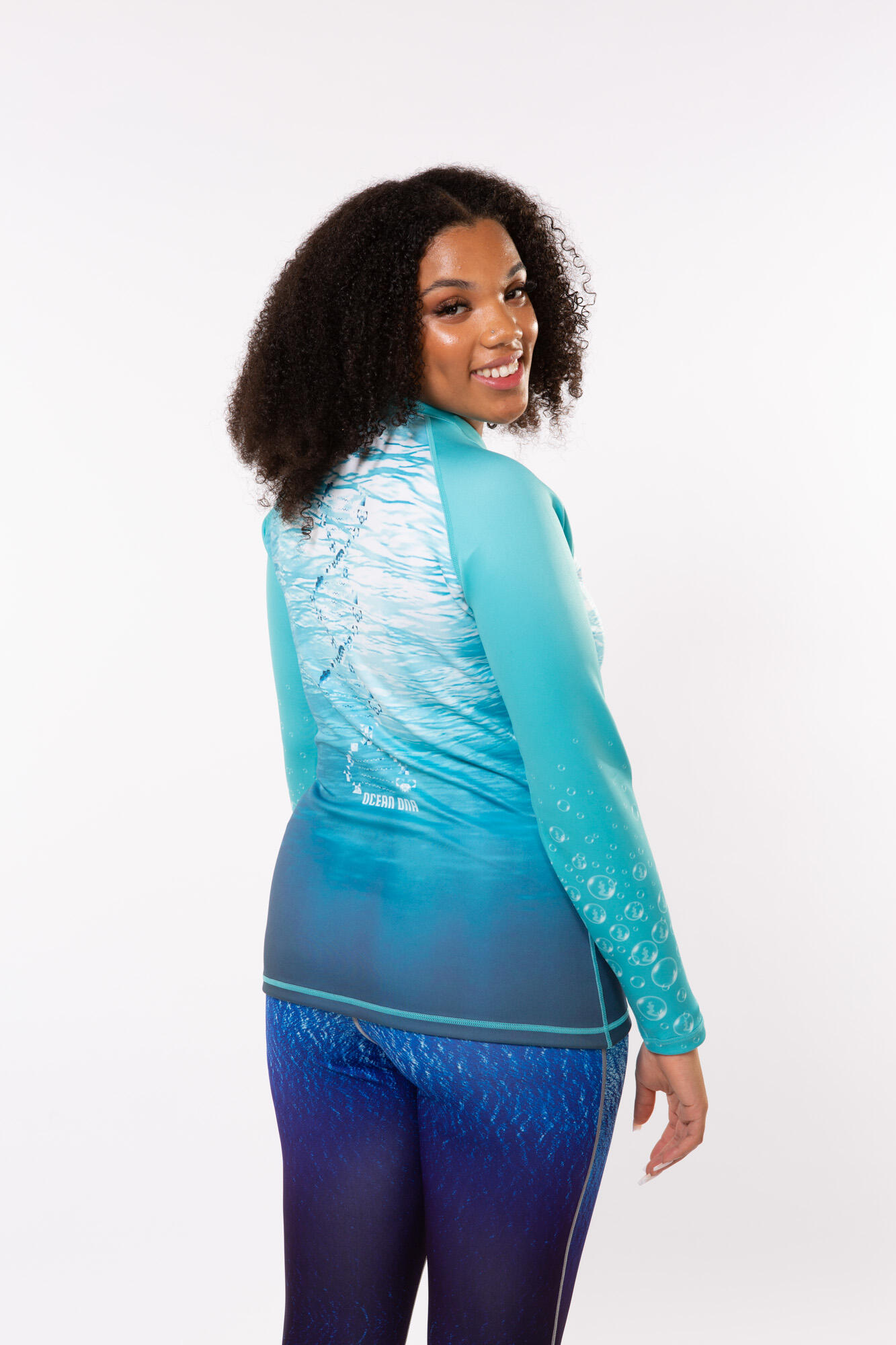 Mermaid Protector Rashguard  "OCEAN DNA" Turkoois 2/6
