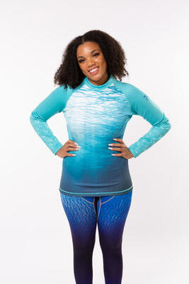 Mermaid protector rashguard "ocean dna" turkoois