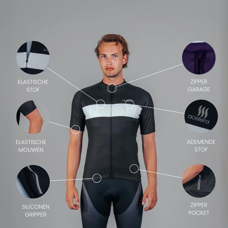 Essential Wielershirt Fietsshirt heren korte mouw Wielrenshirt Fietskleding