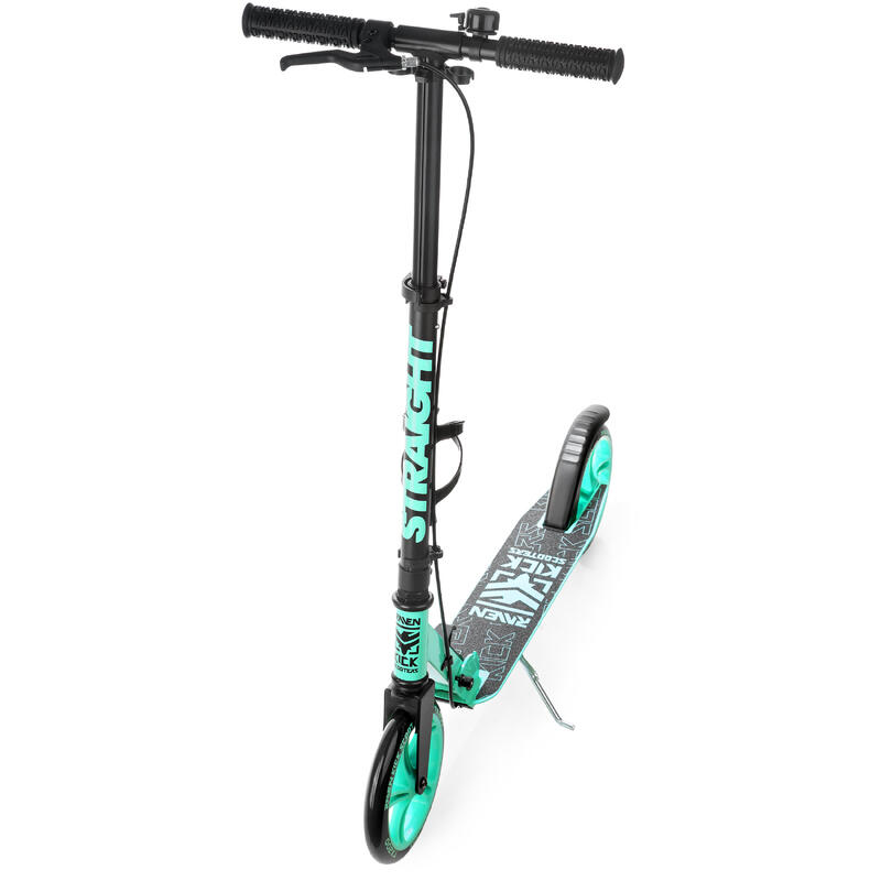 Trotinete dobrável Raven Straight Preto/Menta 200mm com travão e sino