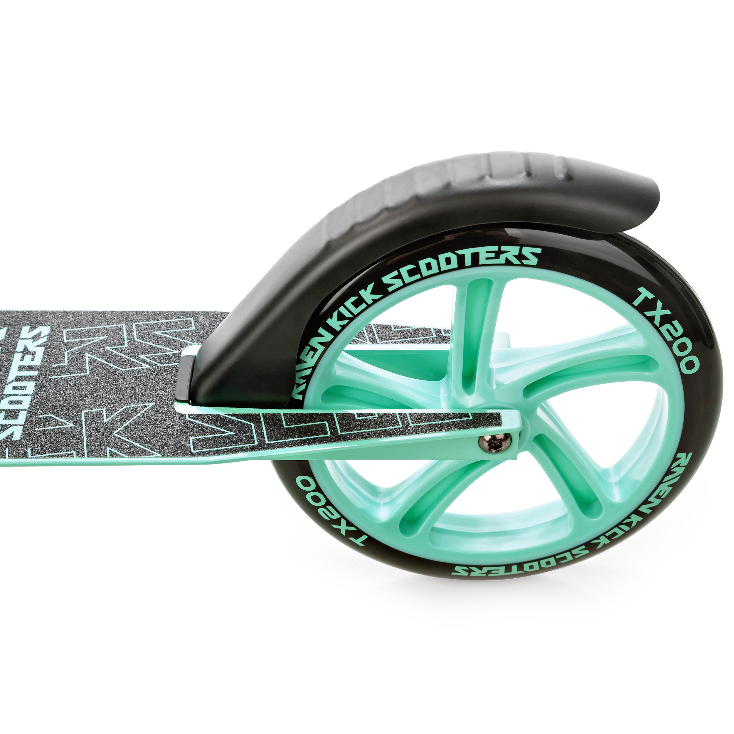 Trotinete dobrável Raven Straight Preto/Menta 200mm com travão e sino 7/7