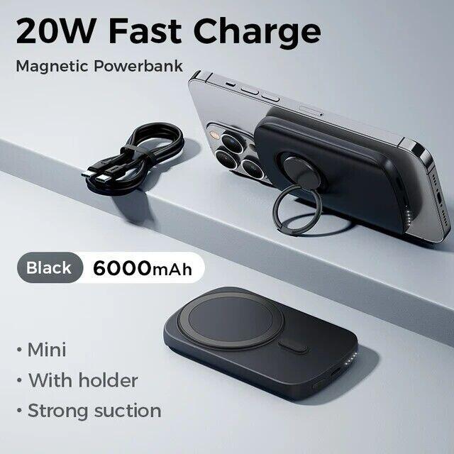 Powerbank Joyroom 6000mAh 20W MagSafe z ringiem i podstawką