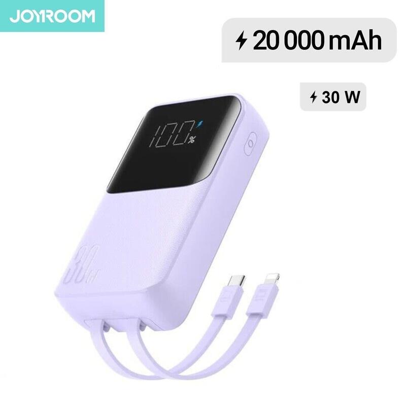 Powerbank Joyroom 20000mAh 30W z kablami USB-C i Lightning