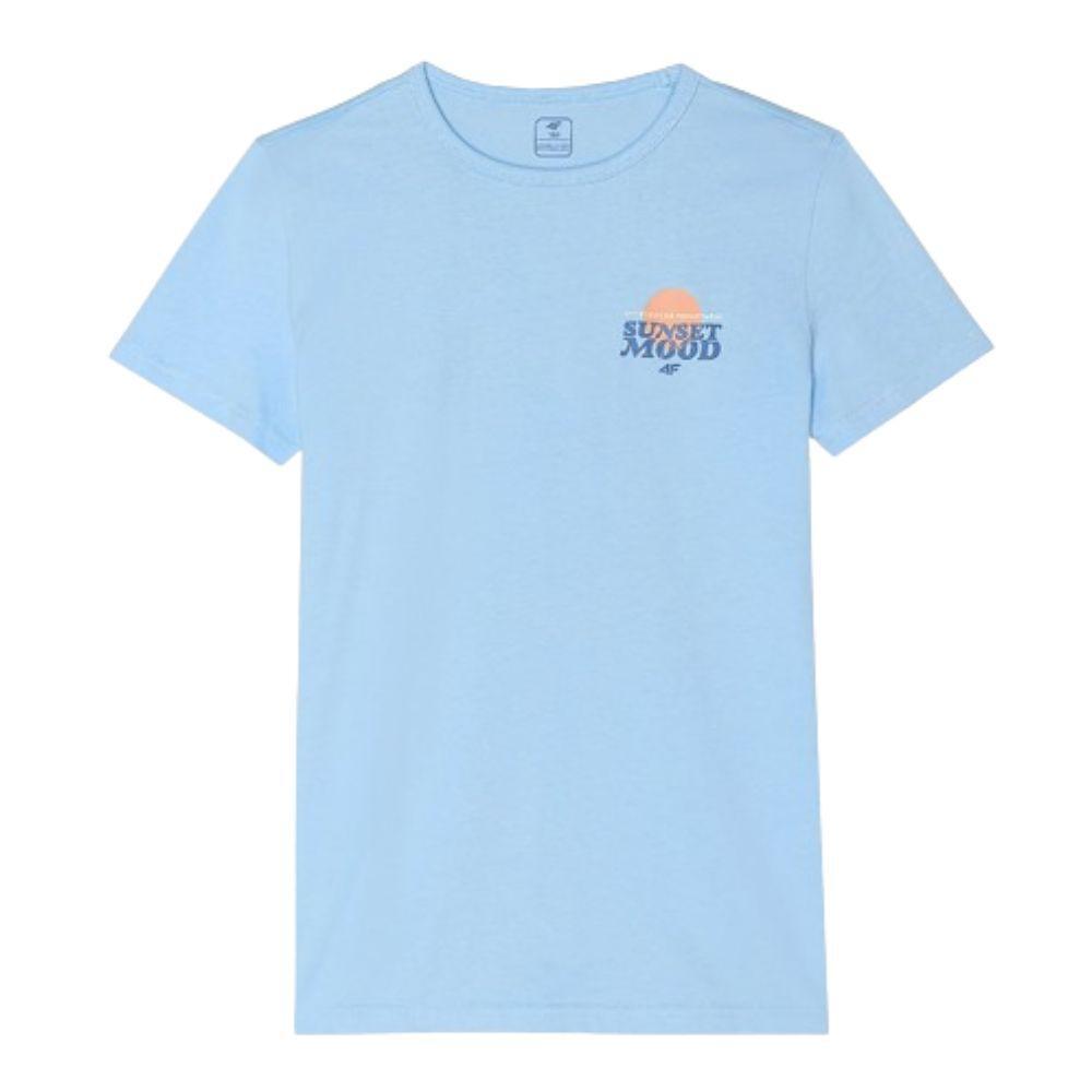 T-SHIRT DE DESPORTO EM ALGODÃO RAPAZ 4F ttshm1136. Azul 3/4