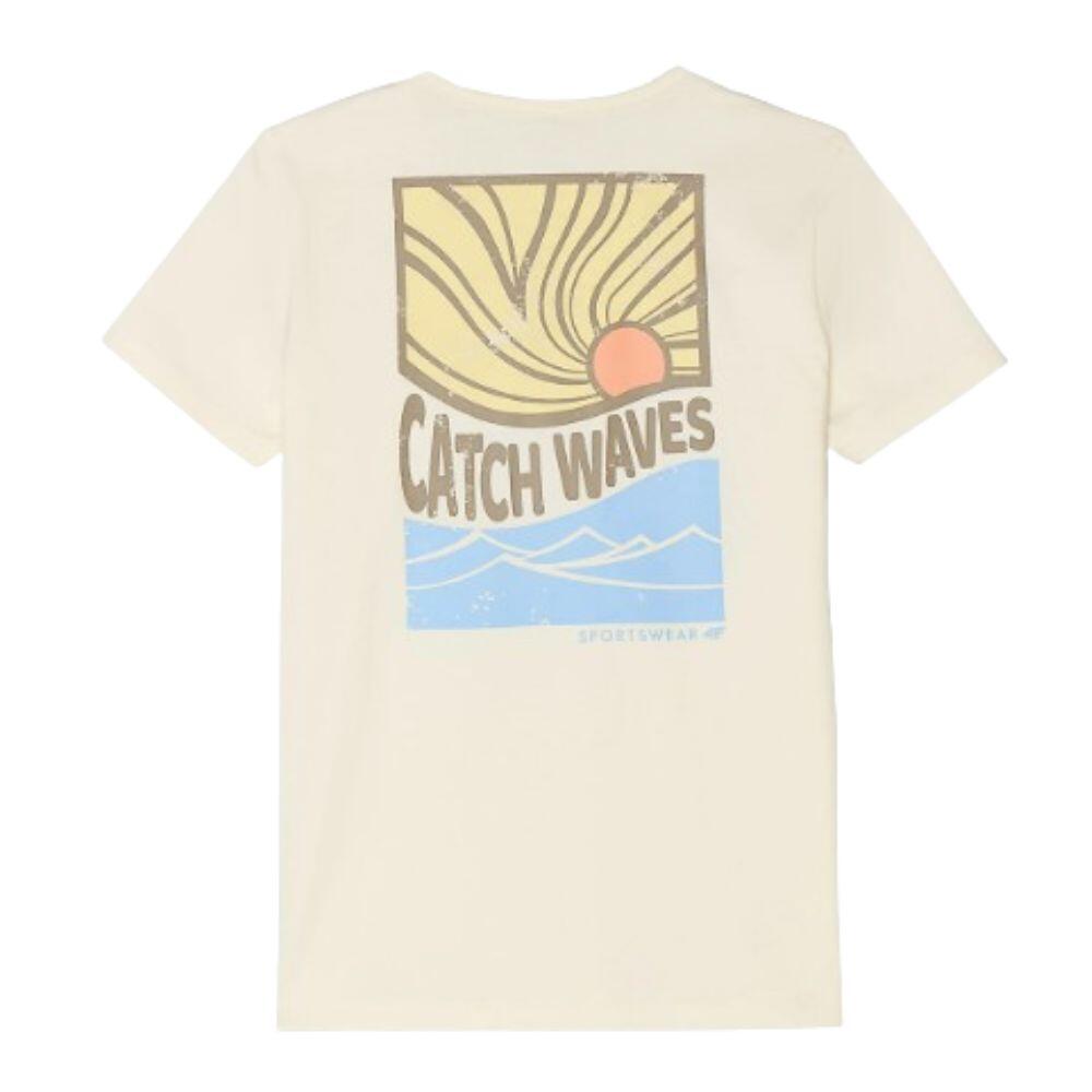 T-SHIRT DE DESPORTO EM ALGODÃO RAPAZ 4F ttshm1136. Branco 4/4