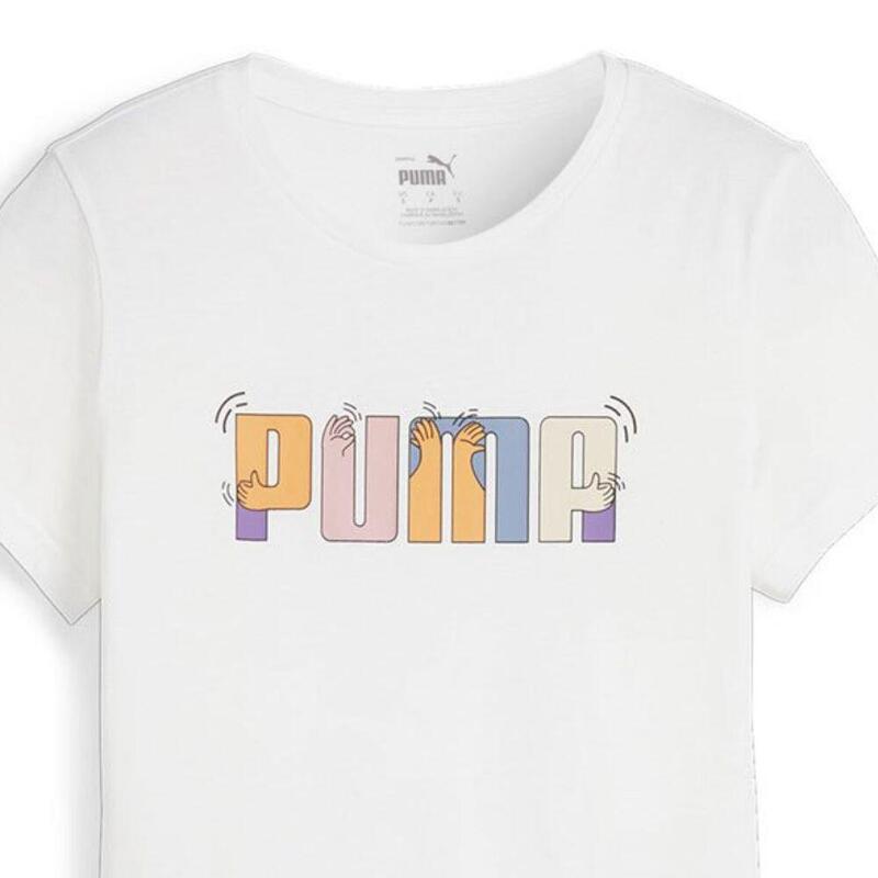 CAMISETA PUMA ESS+ GRAPHIC Mujer. Blanco 679916 02