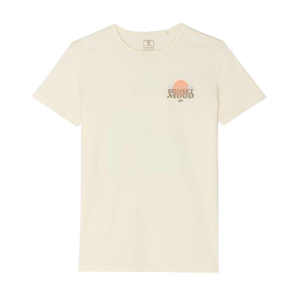 T-SHIRT DE DESPORTO EM ALGODÃO RAPAZ 4F ttshm1136. Branco 3/4