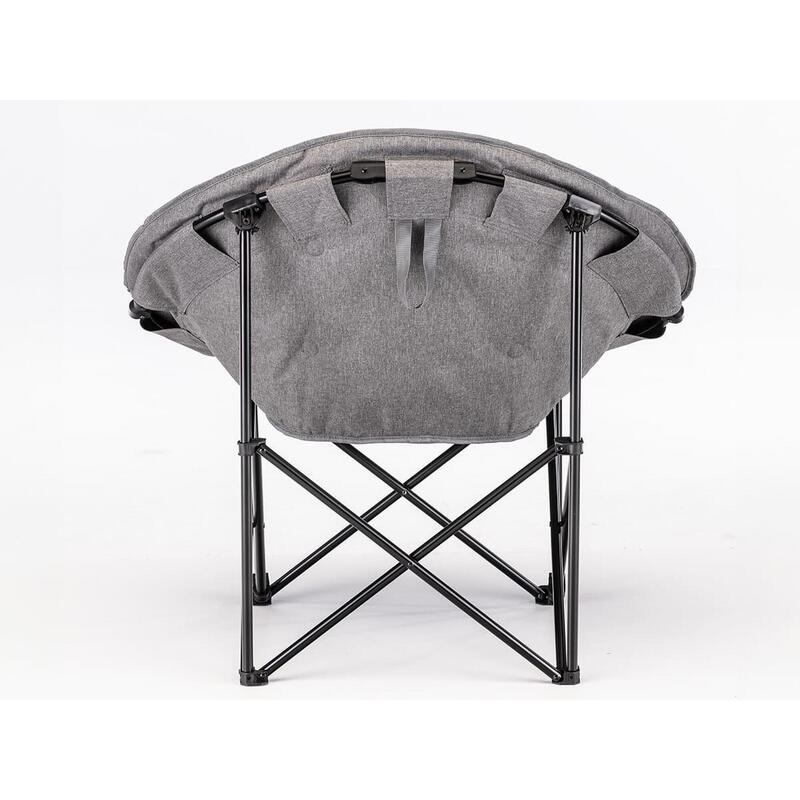 Fotel kempingowy składany okrągły Moonchair Kupari, max. 150 kg, szary