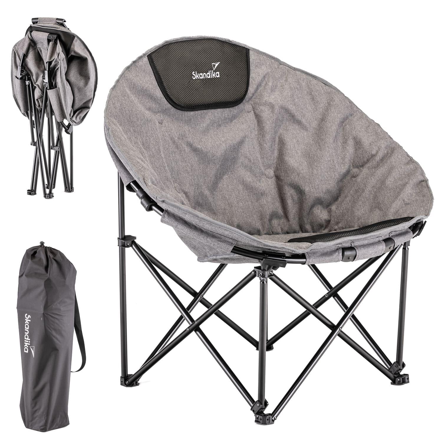 Skandika - Fauteuil De Camping Moonchair Kupari Xl - Max 150 Kg - Pliable, Sac De Transport - Chaise - Gris - Taille Unique - Decathlon
