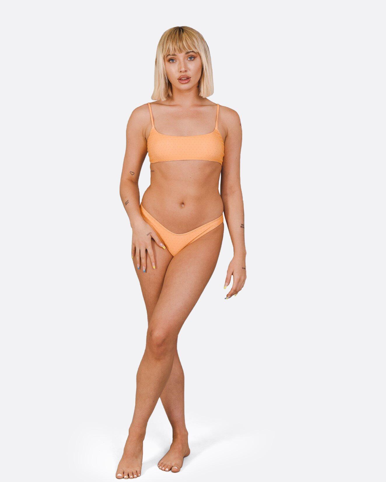 Tangerine Squeeze Lace up Crop Bikini Top 5/5