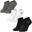 Sneaker chaussettes | 3 paires | Femmes et hommes | Noir/Gris/Blanc