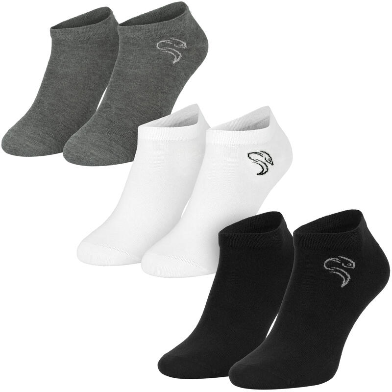 Chaussettes courtes | 3 paires | Femmes et hommes | Noir/Gris/Blanc