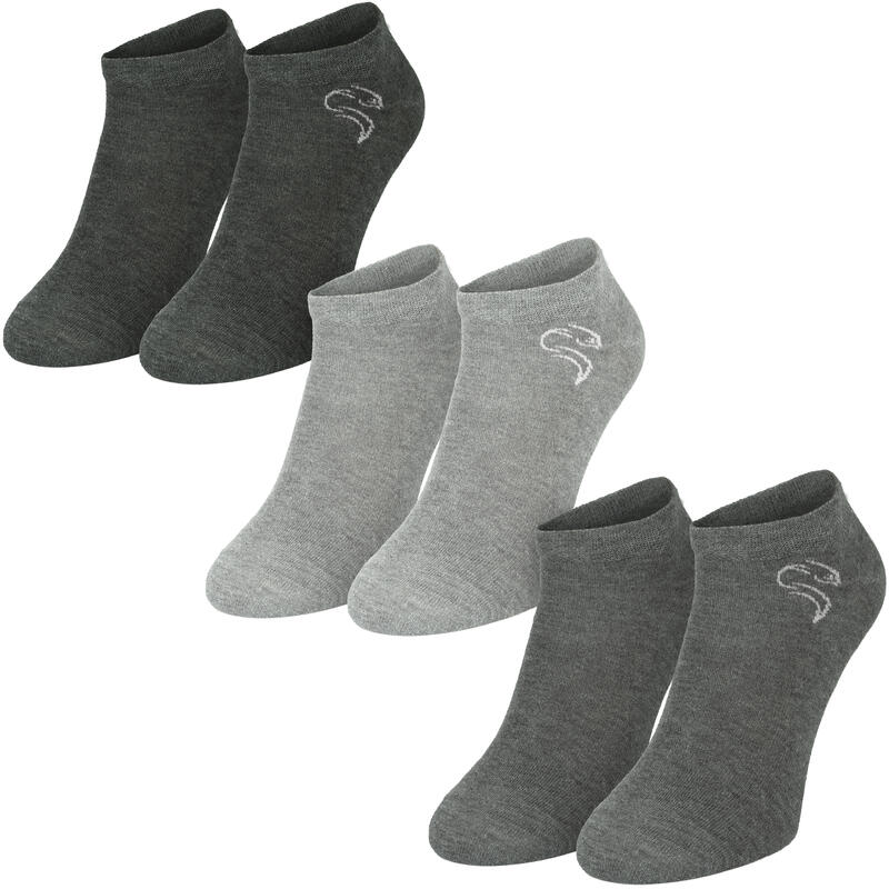 Basic Sneaker Socken | 3 Paar | Damen und Herren | Anthrazit/Grau/Hellgrau