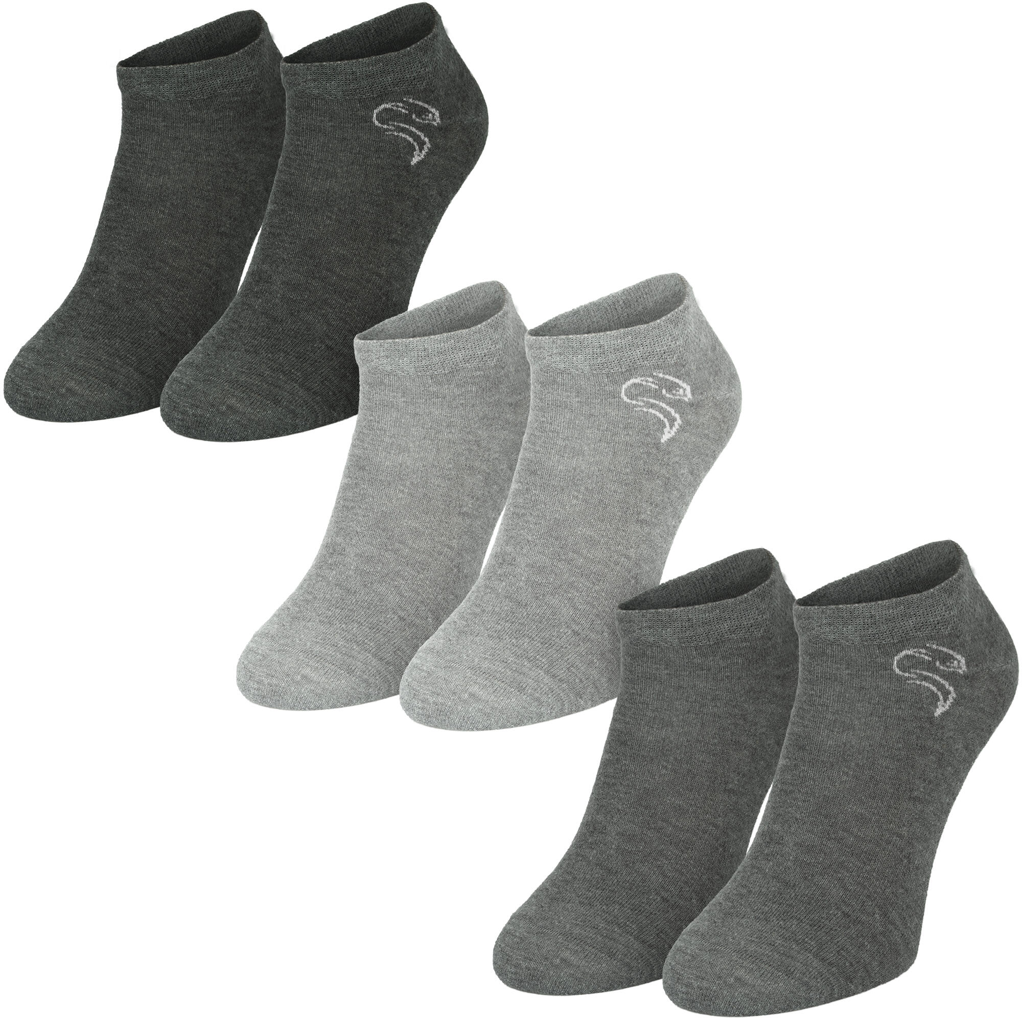Chaussettes courtes 3 paires Femmes et hommes Bleu fonce Bleu Gris BLACK SNAKE Decathlon
