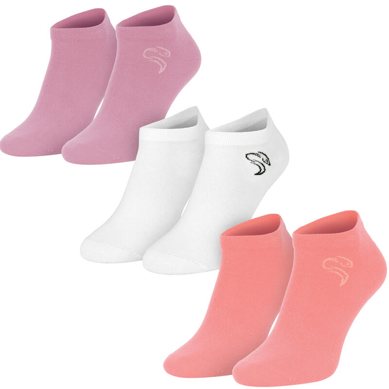 Basic Sneaker Socken | 3 Paar | Damen und Herren | Weiß/Rosa/Aprikot