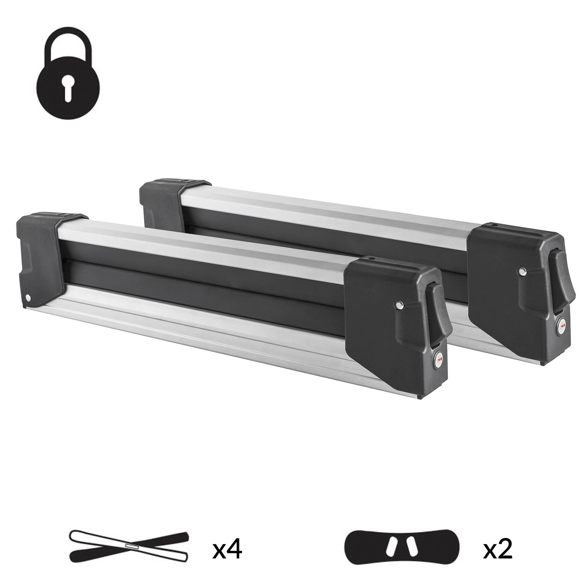 MENABO Porta sci per barre da tetto per auto YELO 4 per 4 paia di sci o 2 snowboard