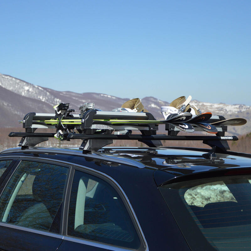Porta sci per barre da tetto per auto ICEBERG per 4 paia di sci o 2 snowboard