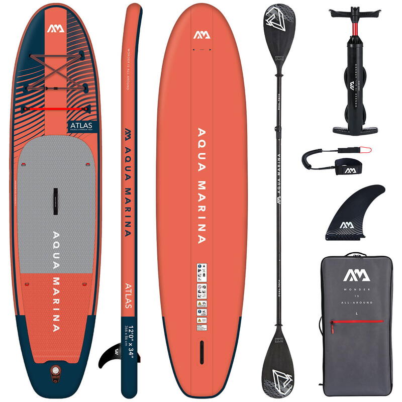 Deska pompowana SUP Aqua Marina Atlas 12'0" BT-23ATP + wiosło 2w1 Dual-Tech