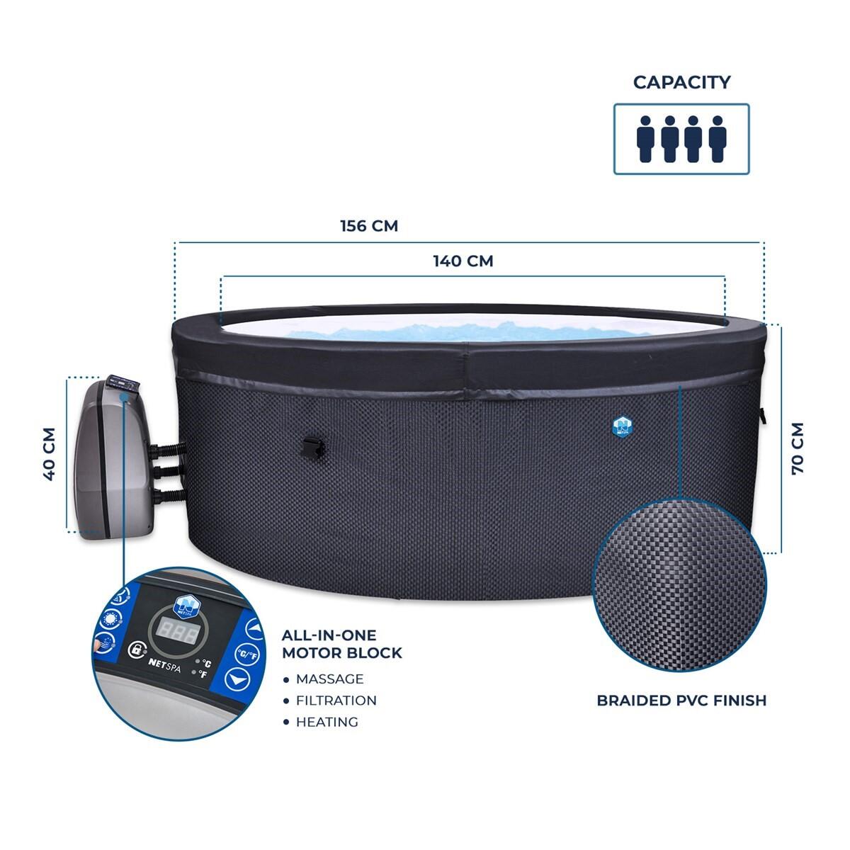 Spa Halfstijve Vita Rond 4 personen 156 x 70 cm - PVC gevlochten 2/5
