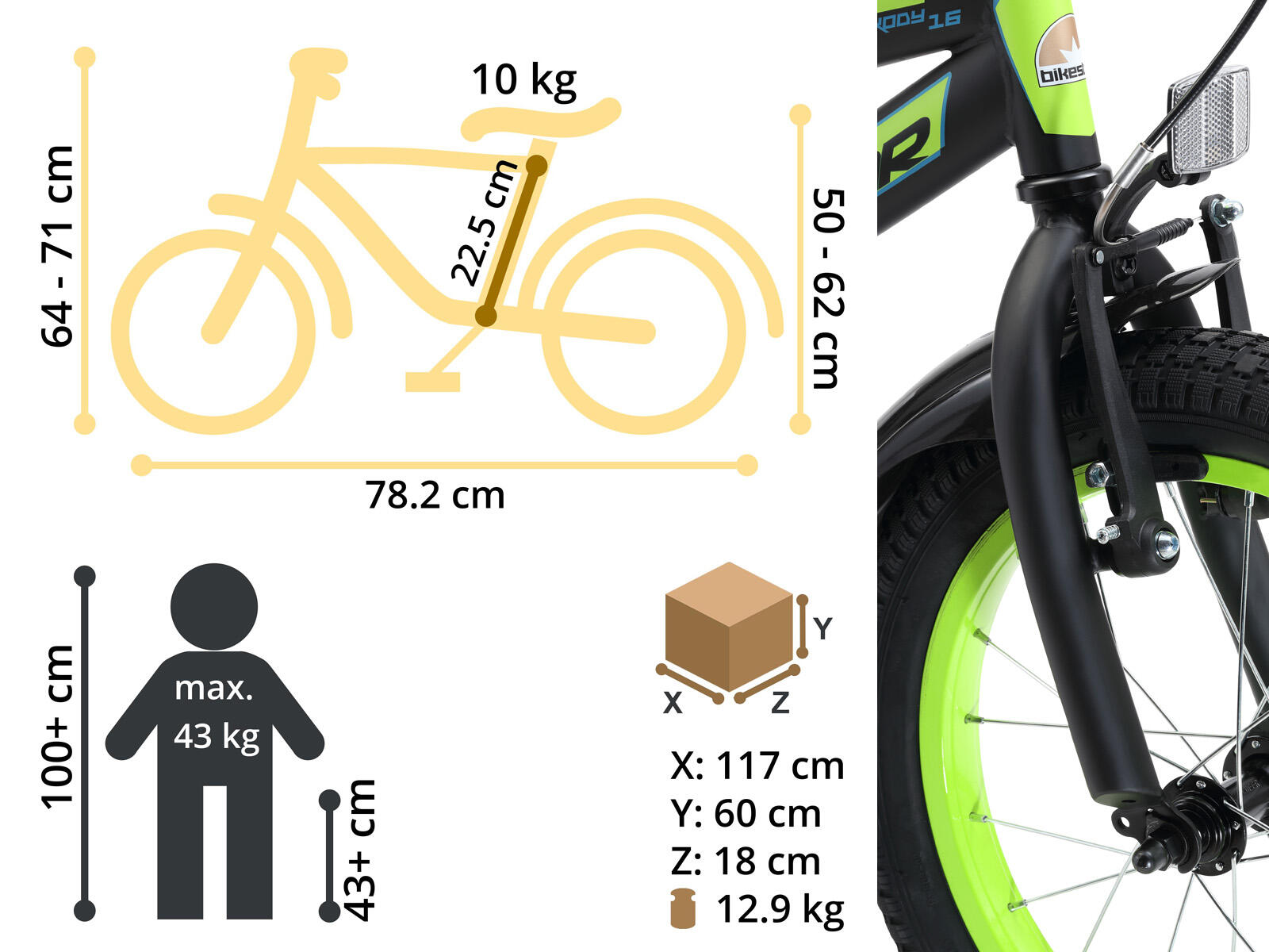 Vélo enfant 16 pouces à partir de 4 - 6 ans, VTC Urban Jungle 5/5